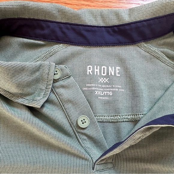Rhone Mens Delta Pique Polo Shirt Size XXL Green Golf Performance - Picture 5 of 11